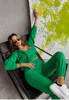 Mikina na zips s kapucňou Comfy zelená