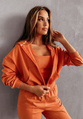 Mikina na zips s kapucňou Comfy oranžová