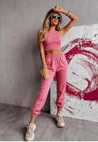 Teplákové nohavice Comfy ružové