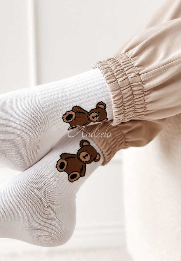 Ponožky s medvedíkom Little Bear biele
