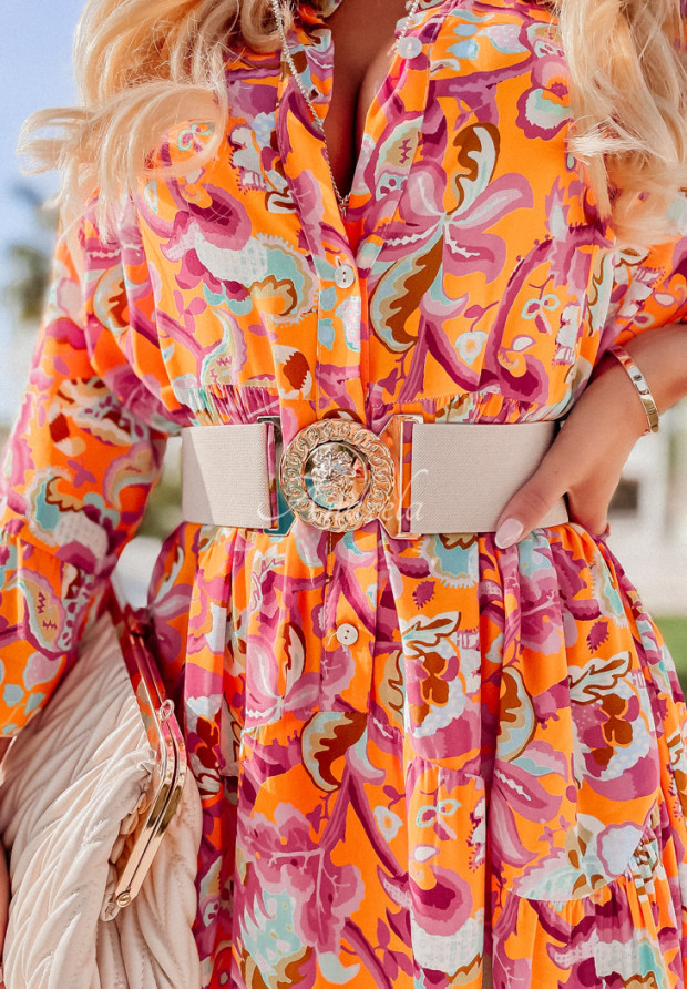 Vzorované šaty Magnala Bloom oranžová
