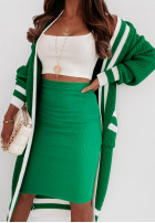 Prążkowana spódnica Slim Skirt zielona