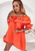Muślinowa sukienka tunika Sanchez pomarańczowa