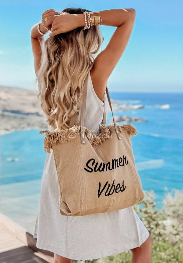 Pletená kabelka so strapcami Summer Vibes ťavia