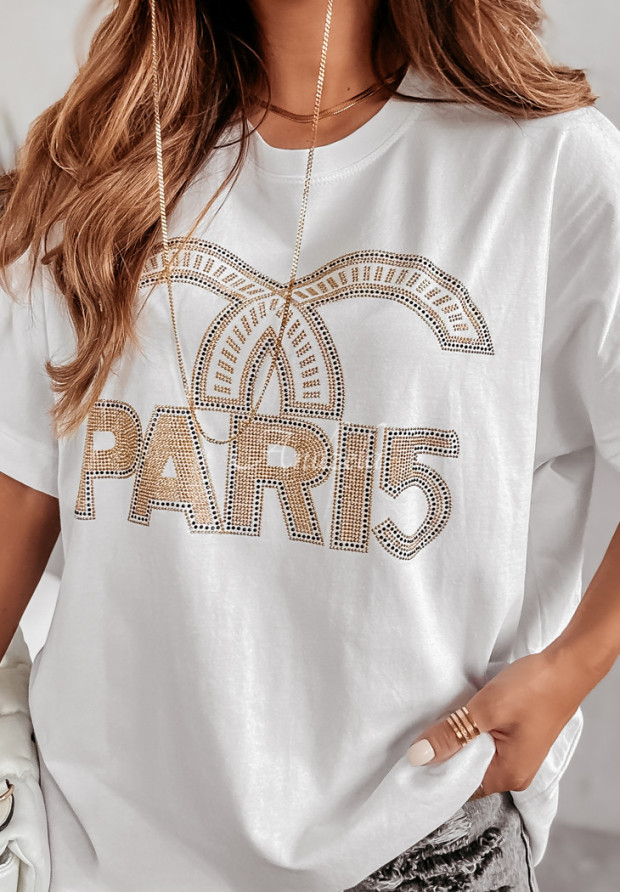 Tričko s ozdobnou aplikáciou Mon Paris Biela