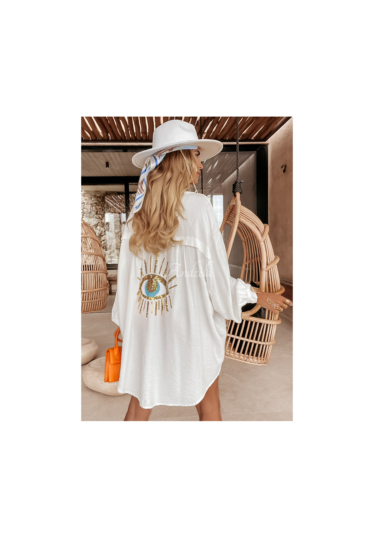 Košeľa s ozdobnou aplukáciou Eye See You ecru