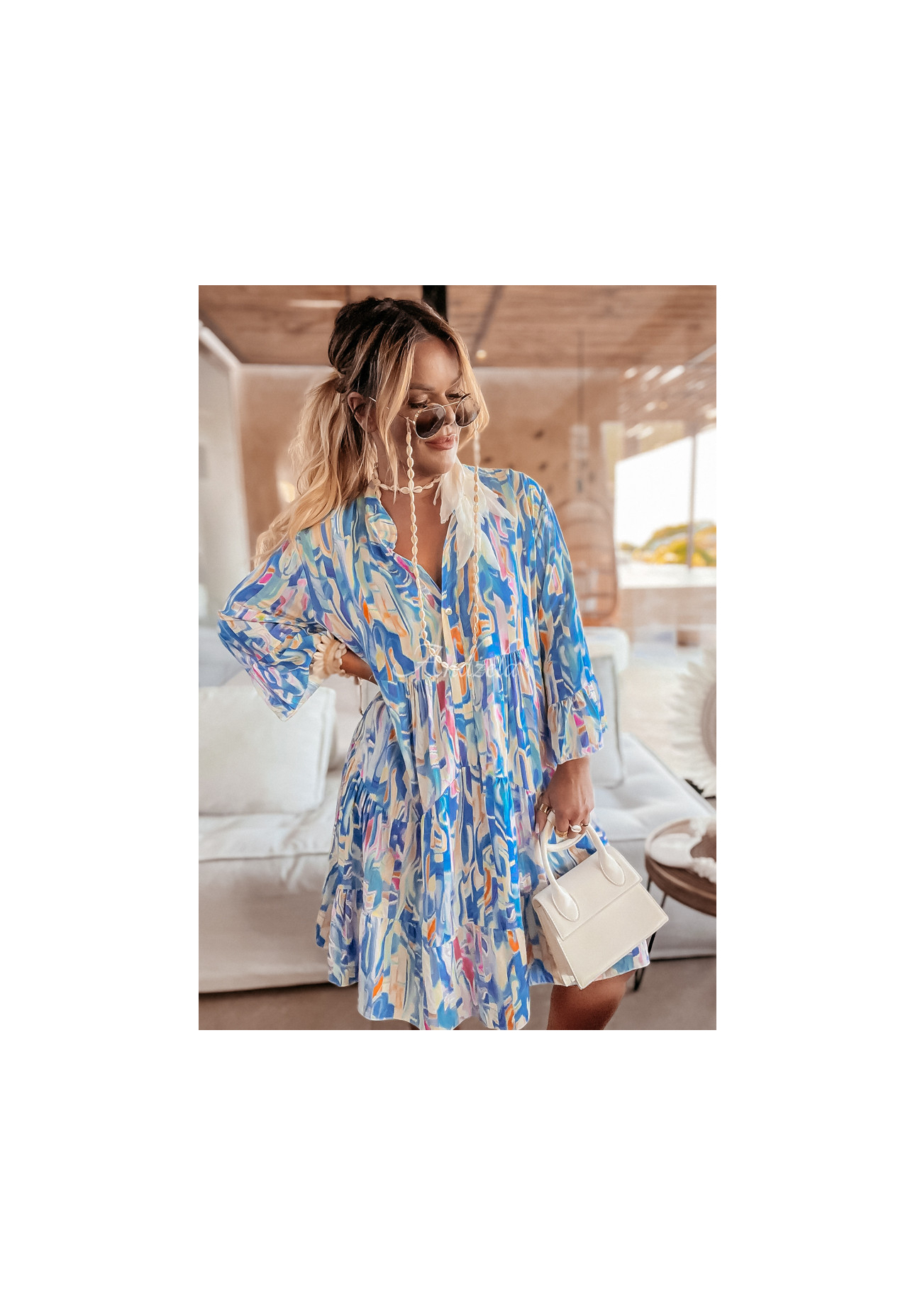 Vzorované šaty Magnala Flow modrá