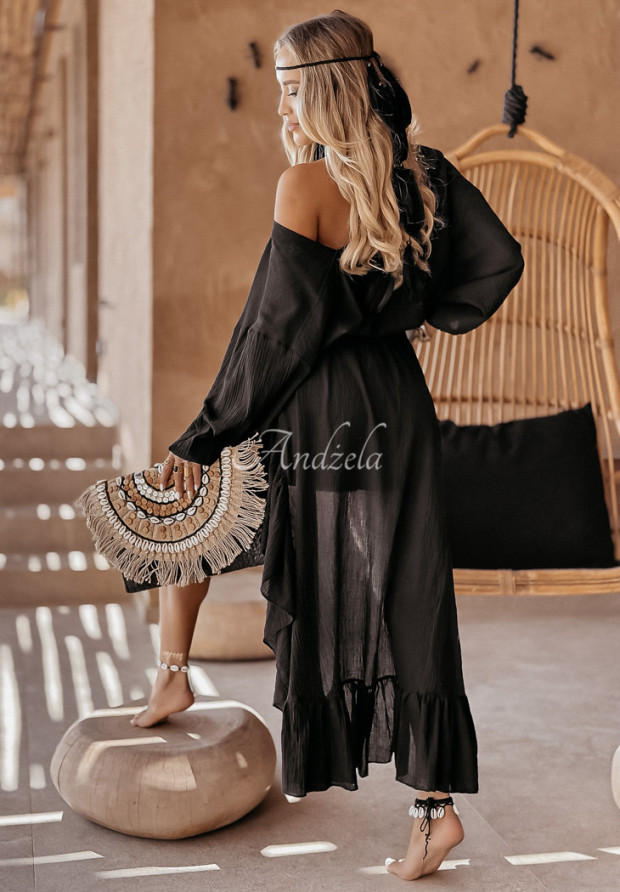 Mušelínová asymetrická sukňa Beach Babe čierna