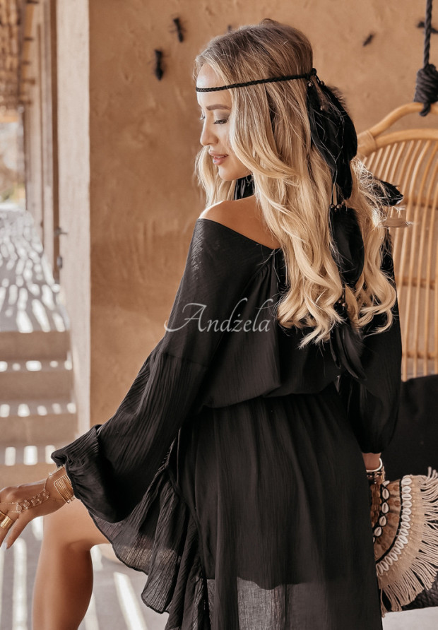 Mušelínová asymetrická sukňa Beach Babe čierna