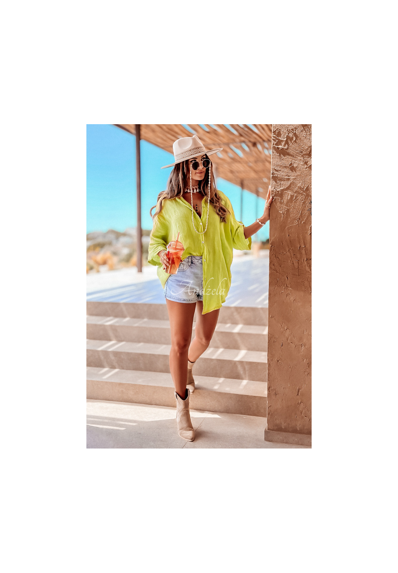 Ľanová košeľa Summery Essentials limentková