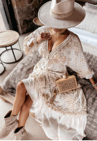 Zdobiona Šaty boho Little Bit Of Summer ecru