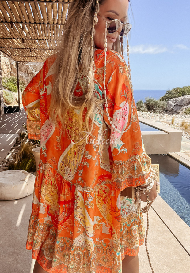 Vzorované šaty Magnala Rio oranžová