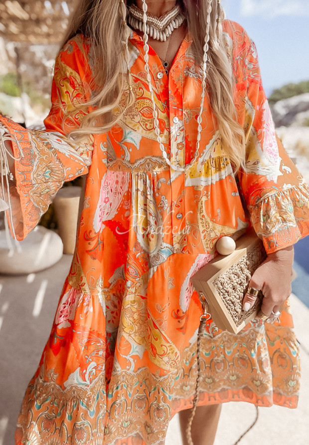 Vzorované šaty Magnala Rio oranžová