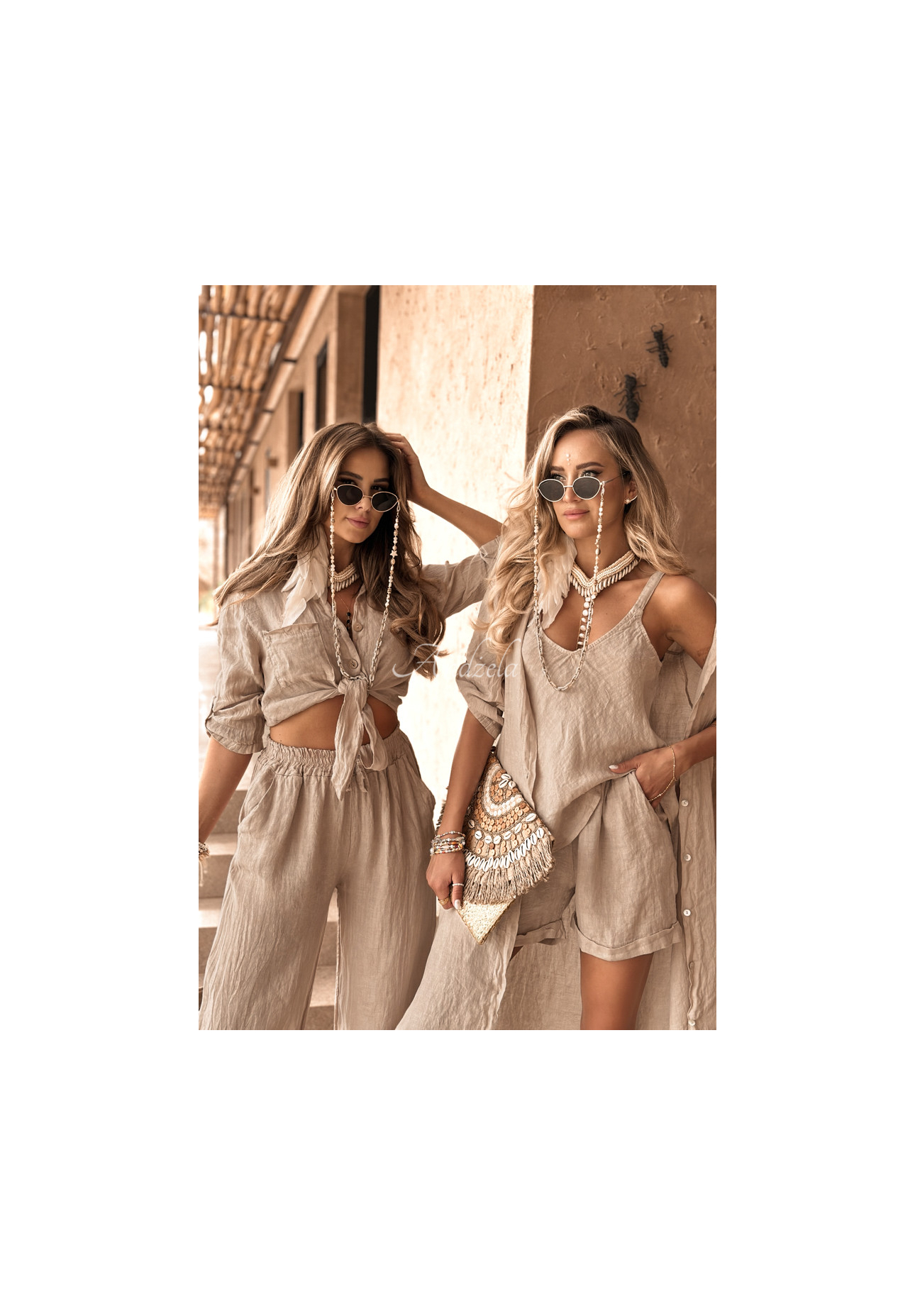 Ľanový Top Summery Essentials béžový