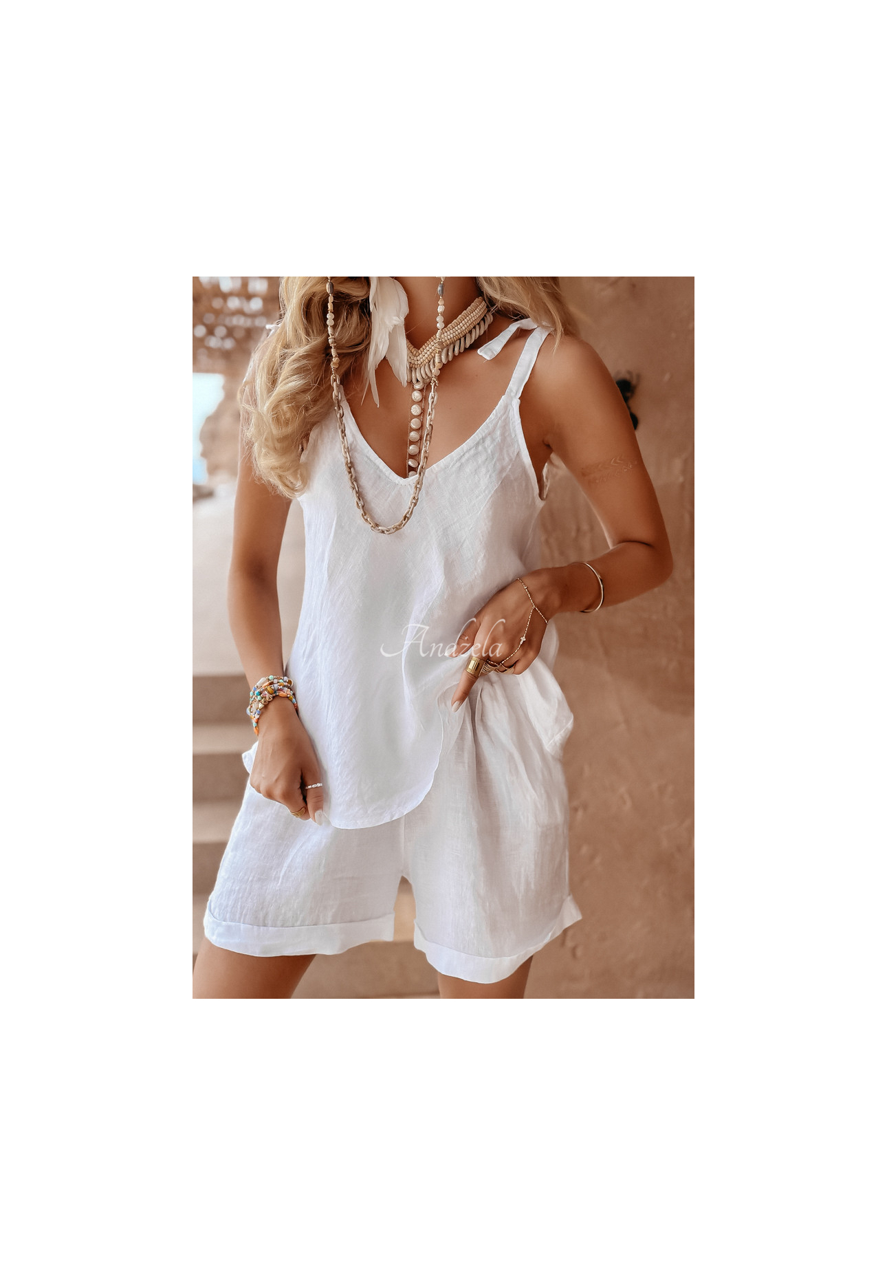 Ľanový Top Summery Essentials ecru