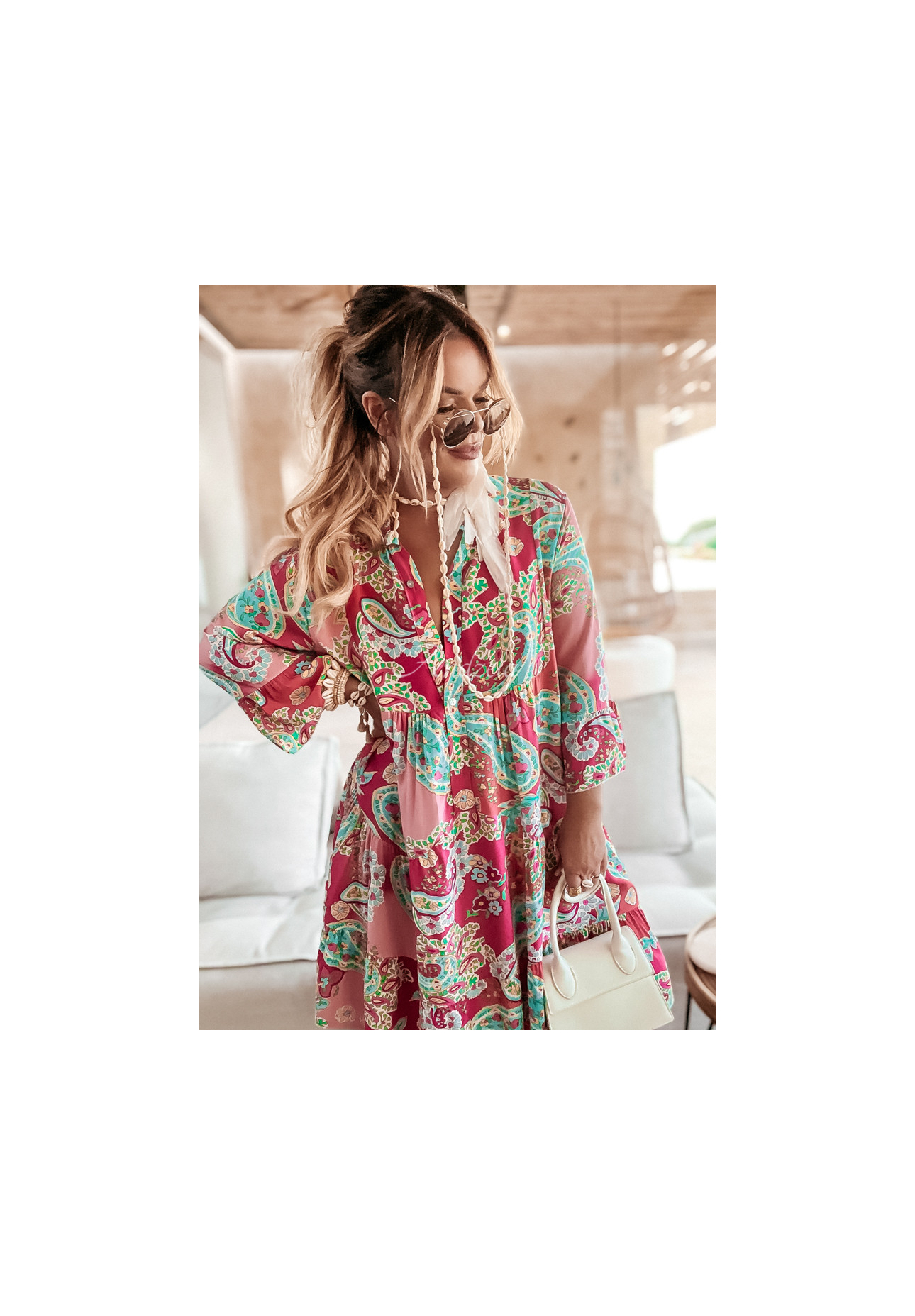 Vzorované šaty Magnala Aria ružová