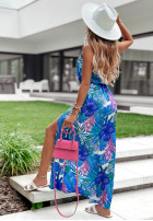 Kwiecista Šaty z rozcięciami Exotic Summer modrá