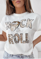 Tričko z nadrukiem Rock And Roll Biela