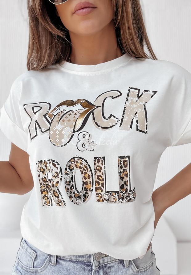 Tričko s potlačou Rock And Roll ecru