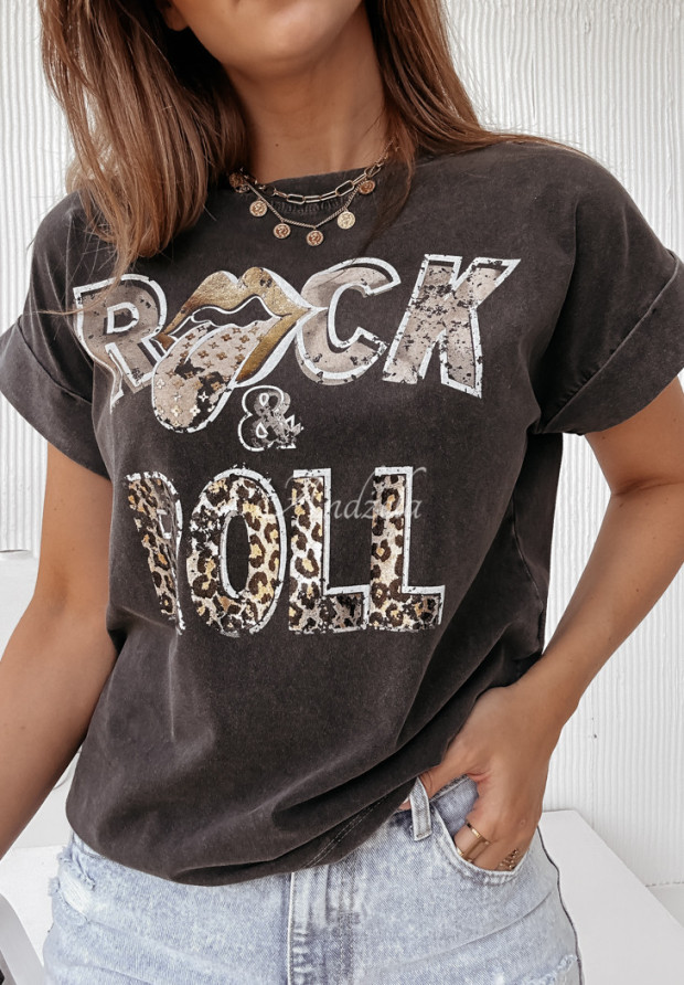 Tričko s potlačou Rock And Roll Sivá