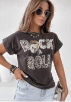 Tričko z nadrukiem Rock And Roll Sivá