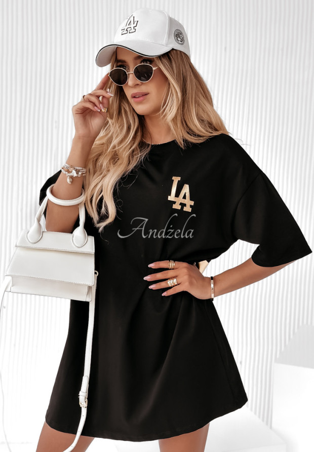 Šaty Tunika s potlačou Los Angeles LA čierna