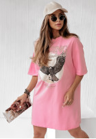 Šaty Tunika z nadrukiem Blazing ružová