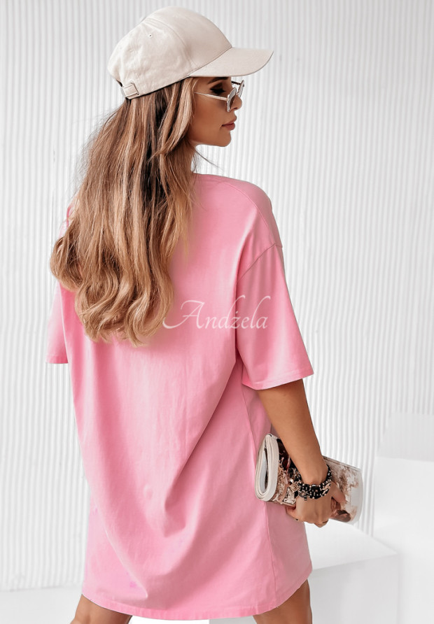 Šaty Tunika s potlačou Blazing ružová
