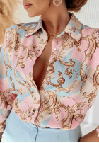 Košeľa so vzormi Glamour Ornaments błękitno-ružová