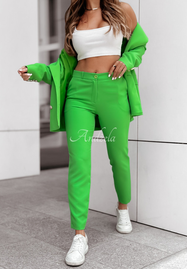 Elegantné nohavice Key to Success zelené