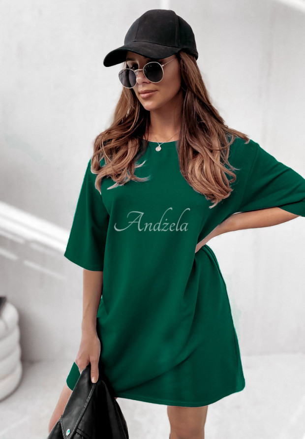 Šaty Tunika mini Federica fľašková zelená