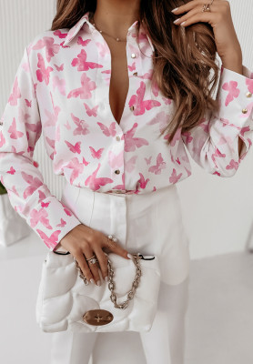 Vzorovaná košeľa Aporia ružová