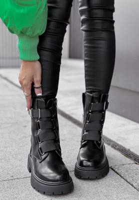 Čižmy z imitácie kože Stylish Strides čierne