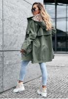 Bunda parka s kapucňou Lil Panther khaki