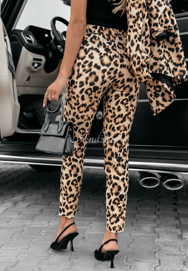 Elegantné nohavice Premium leopardie