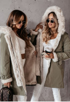 Bunda parka z futerkiem Keep It Cozy khaki