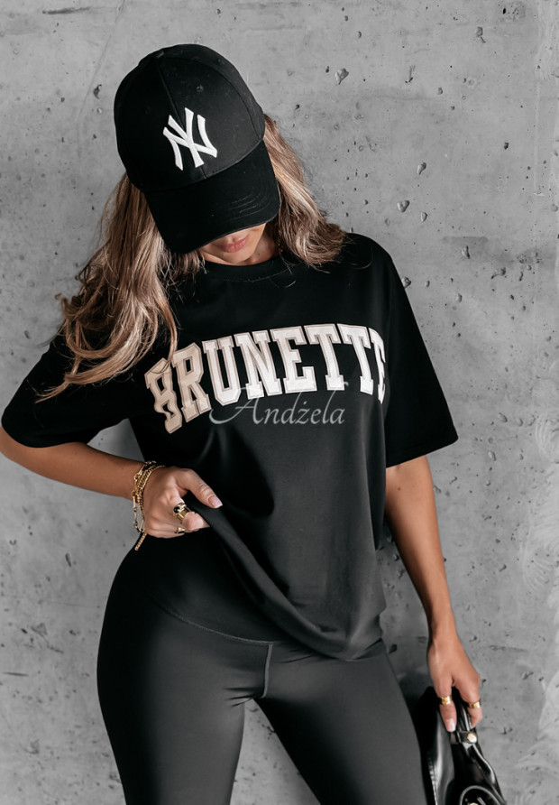 Tričko s potlačou Brunette čierne