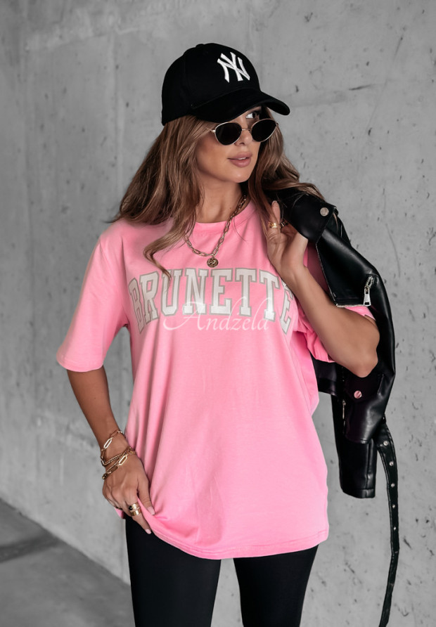 Tričko s potlačou Brunette ružový