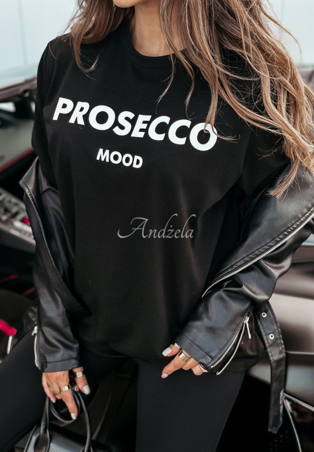 Tričko s potiskem Prosecco Mood čierne