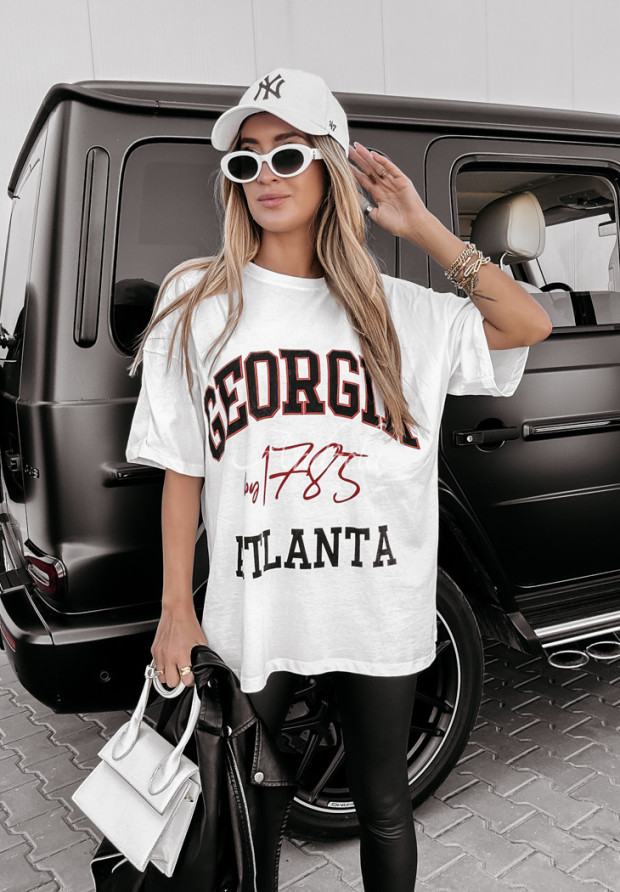 Tričko s potlačou Georgia Atlanta Biela