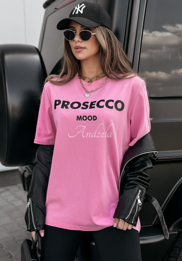 Tričko s potiskem Prosecco Mood ružový