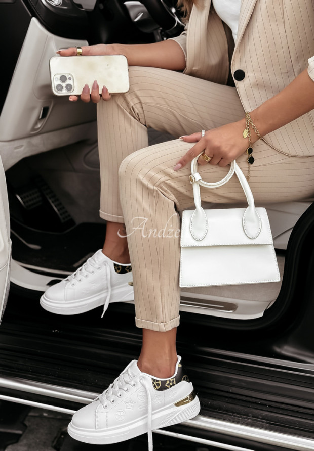 Sneakersy s ozdobnými vzormi Queen Of Fashion biele