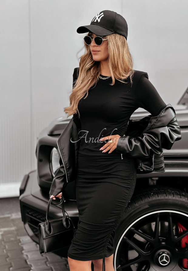 Šaty s lemami Femme Finesse čierna