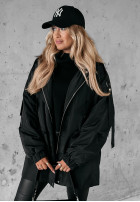 Bunda parka s kapucňou Changing Seasons čierna