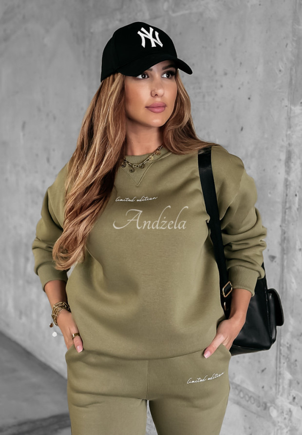 Tepláková súprava s nápisom Limited Edition khaki