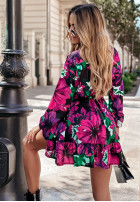 Kwiecista Šaty Floral Finesse čierno-fialová