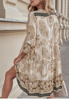 Šaty z falbankami so vzormi Carmona béžová