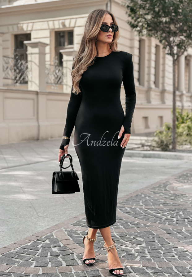 Priliehavé šaty Femme Finesse čierna