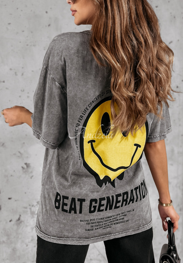 Tričko s potlačou Beat Generation Sivá