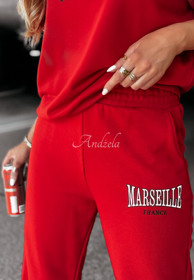 Tepláková súprava s nápisom Marseille červený